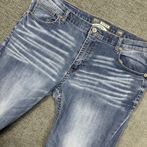 BKE Tyler Jeans Mens 40R Blue Denim Stretch Straight Leg Whiskers Western 40x32